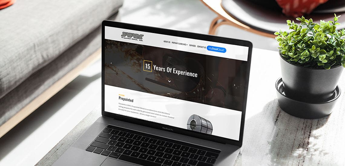 Prepainted Metals Website Redesign